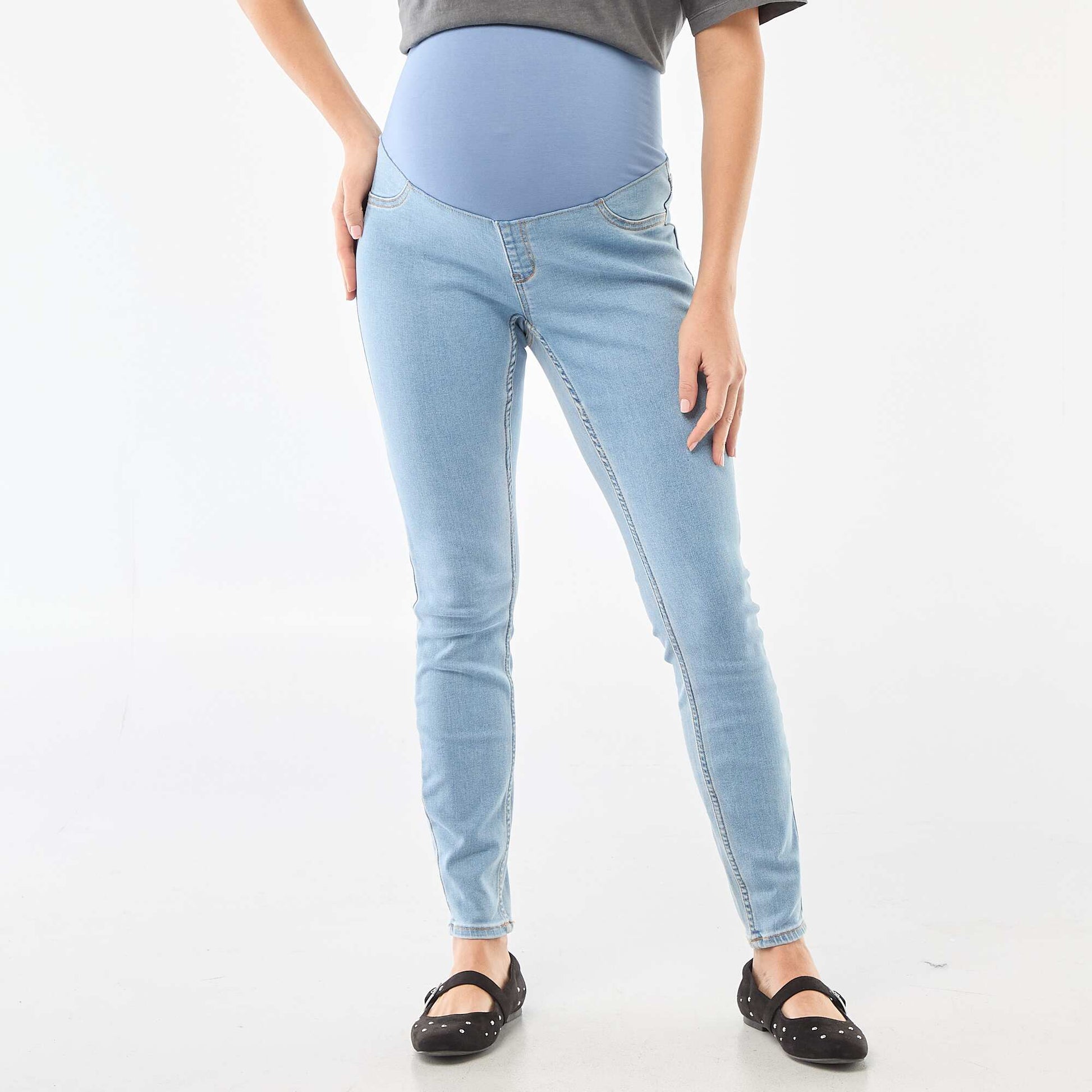 Jegging grossesse avec bandeau BLEU
