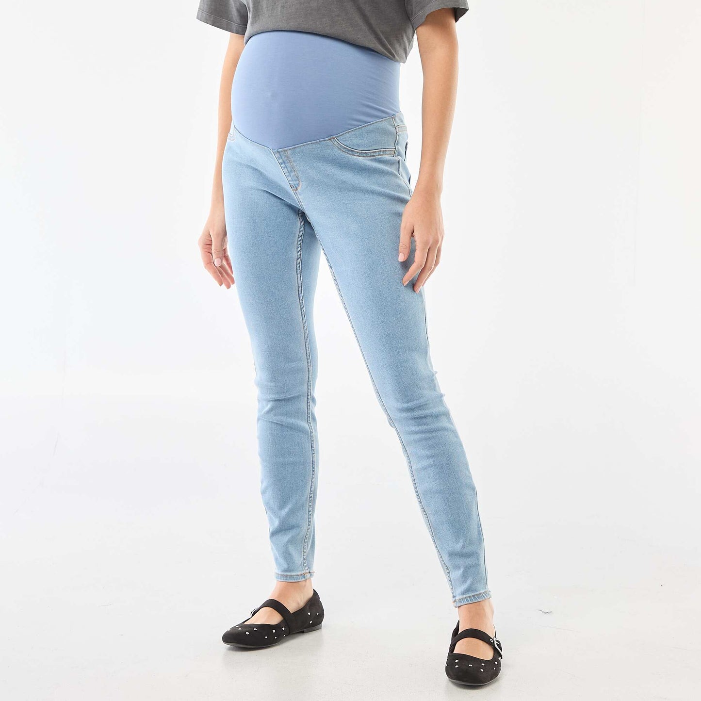 Jegging grossesse avec bandeau BLEU