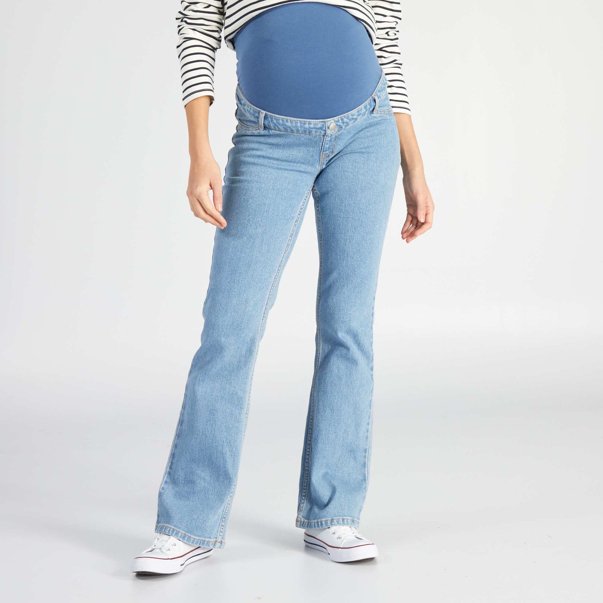 Jean grossesse coupe flare BLEU CLAIR