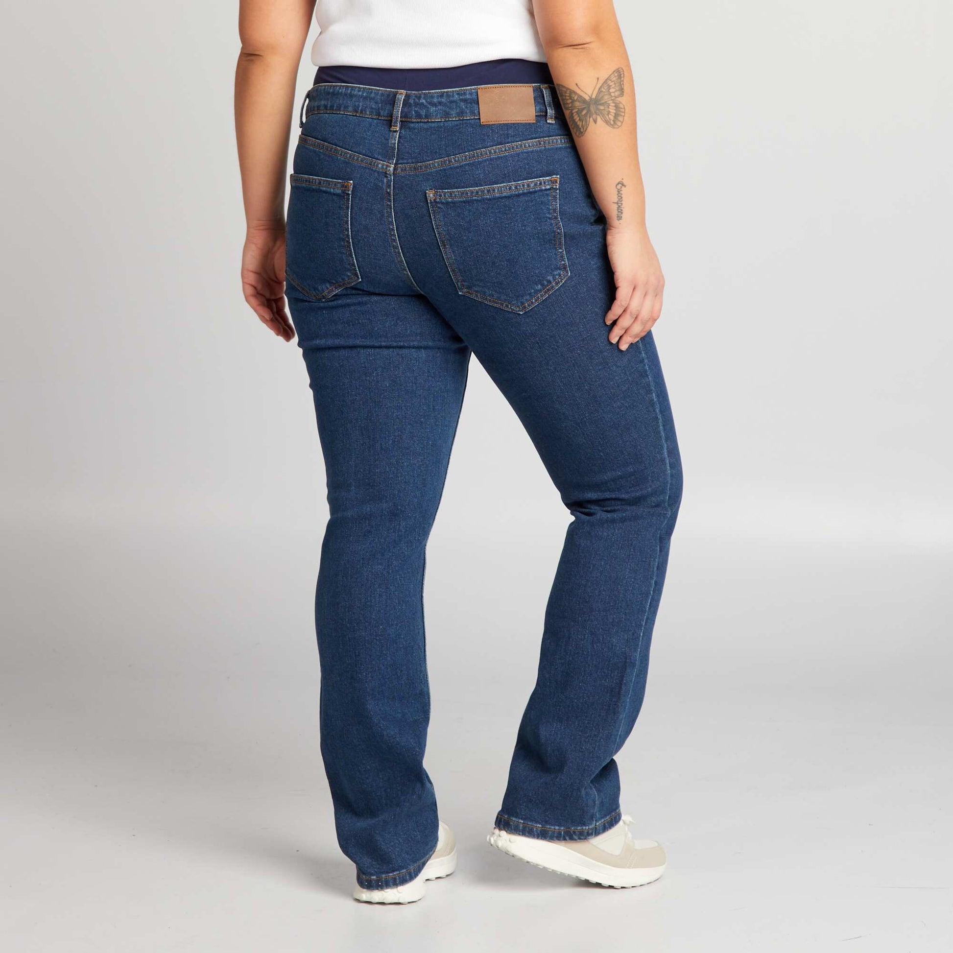 Jean flare de maternité BLEU FONCé