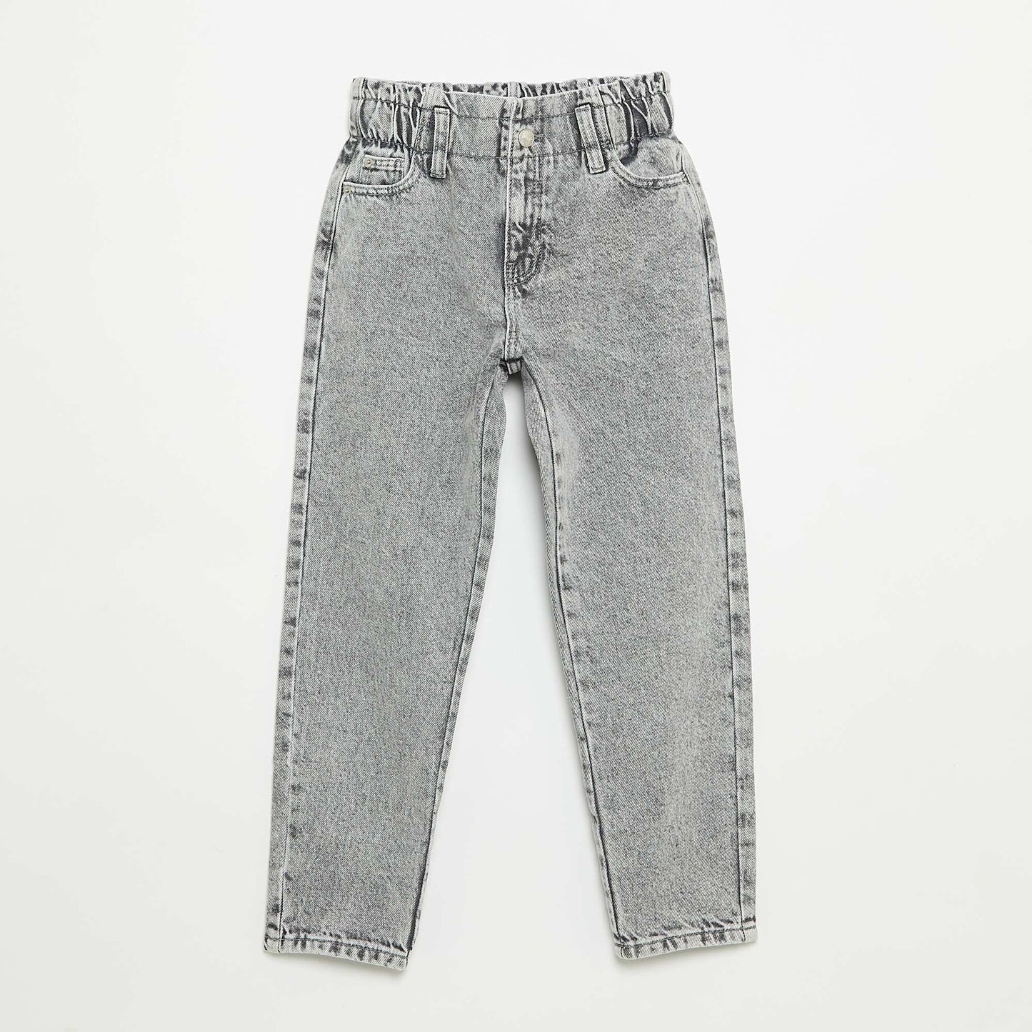 Jean mom paperbag GRIS