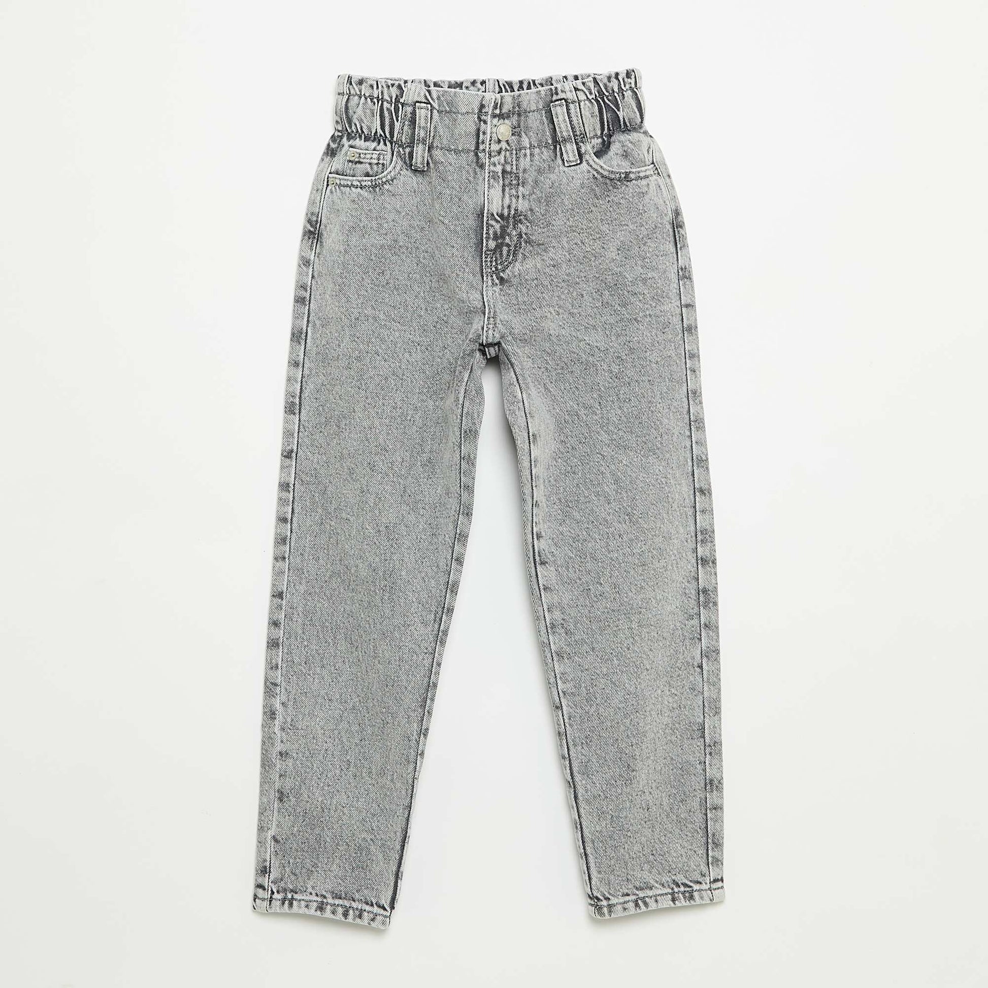 Jean mom paperbag GRIS