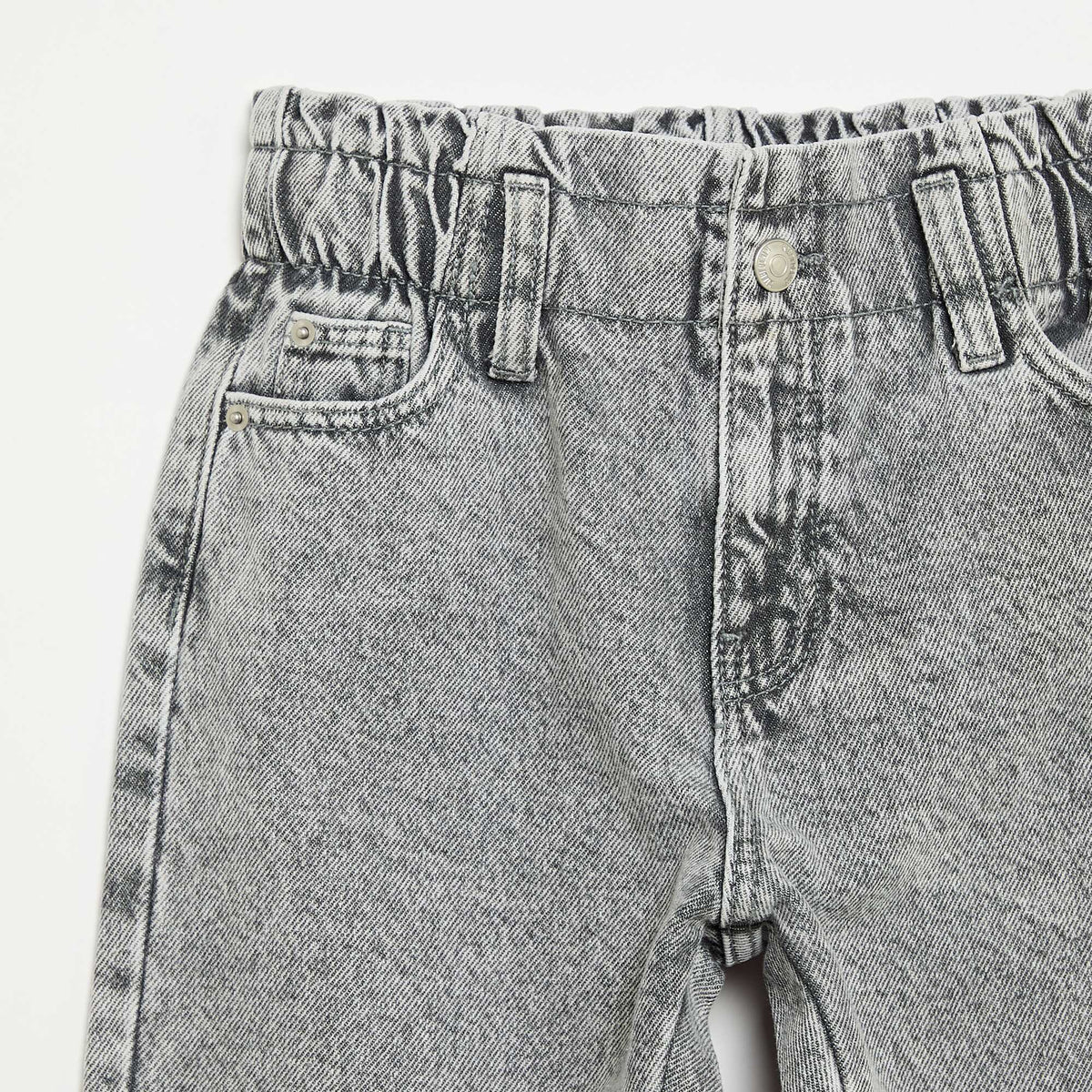 Jean mom paperbag GRIS
