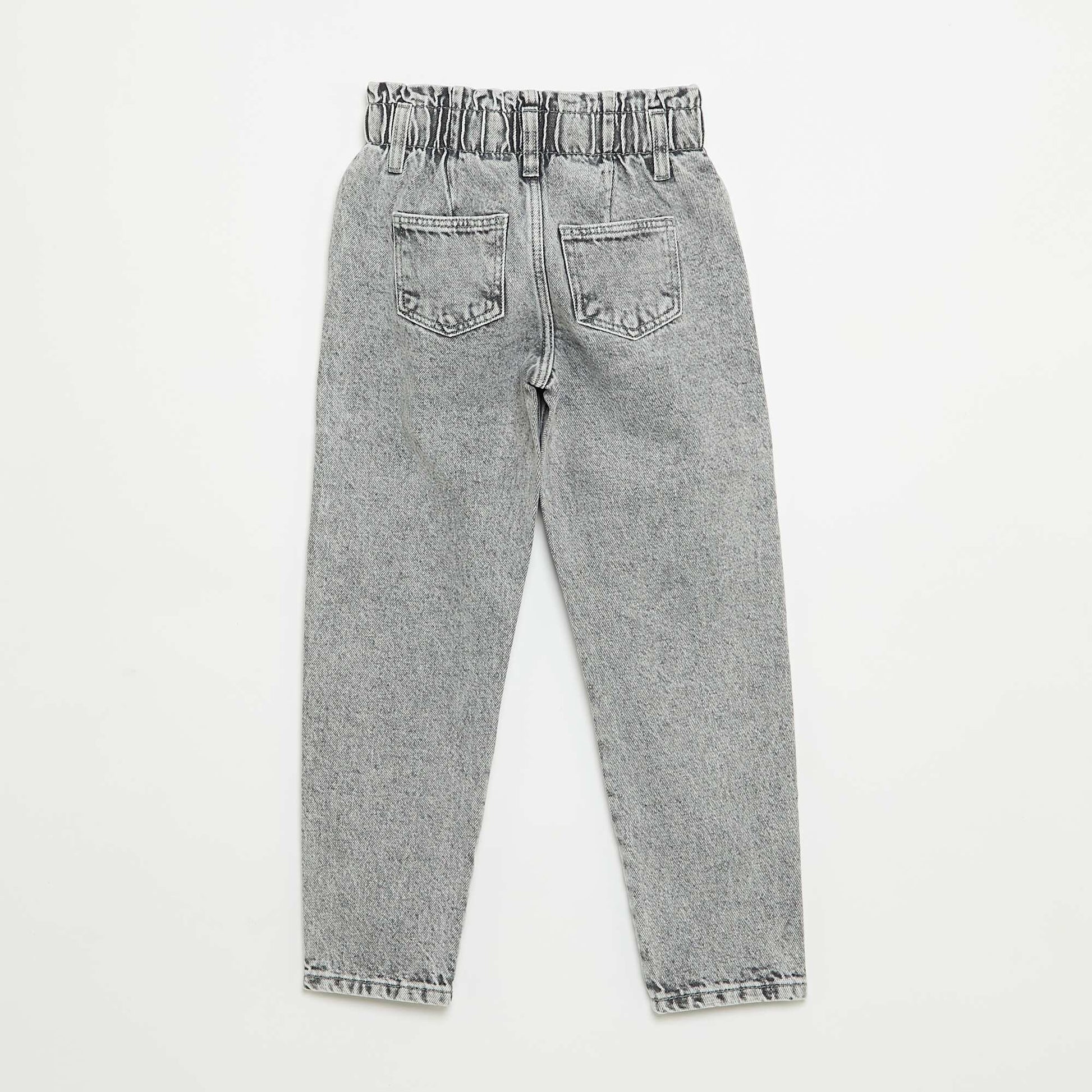 Jean mom paperbag GRIS