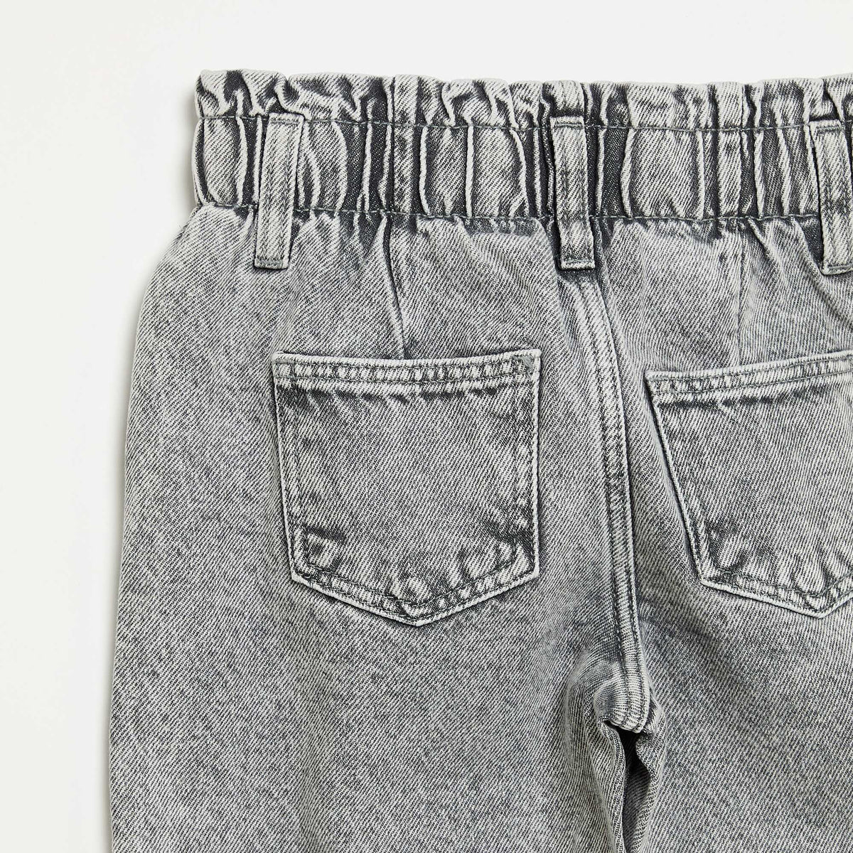 Jean mom paperbag GRIS