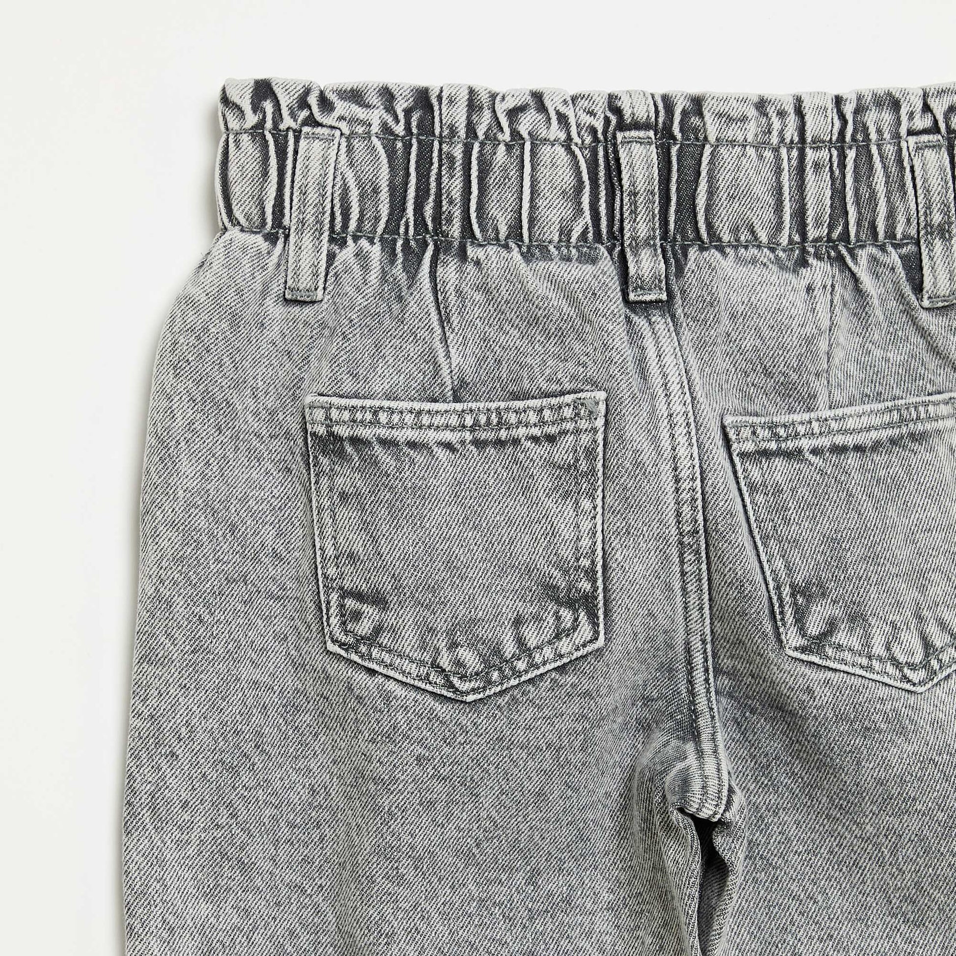 Jean mom paperbag GRIS