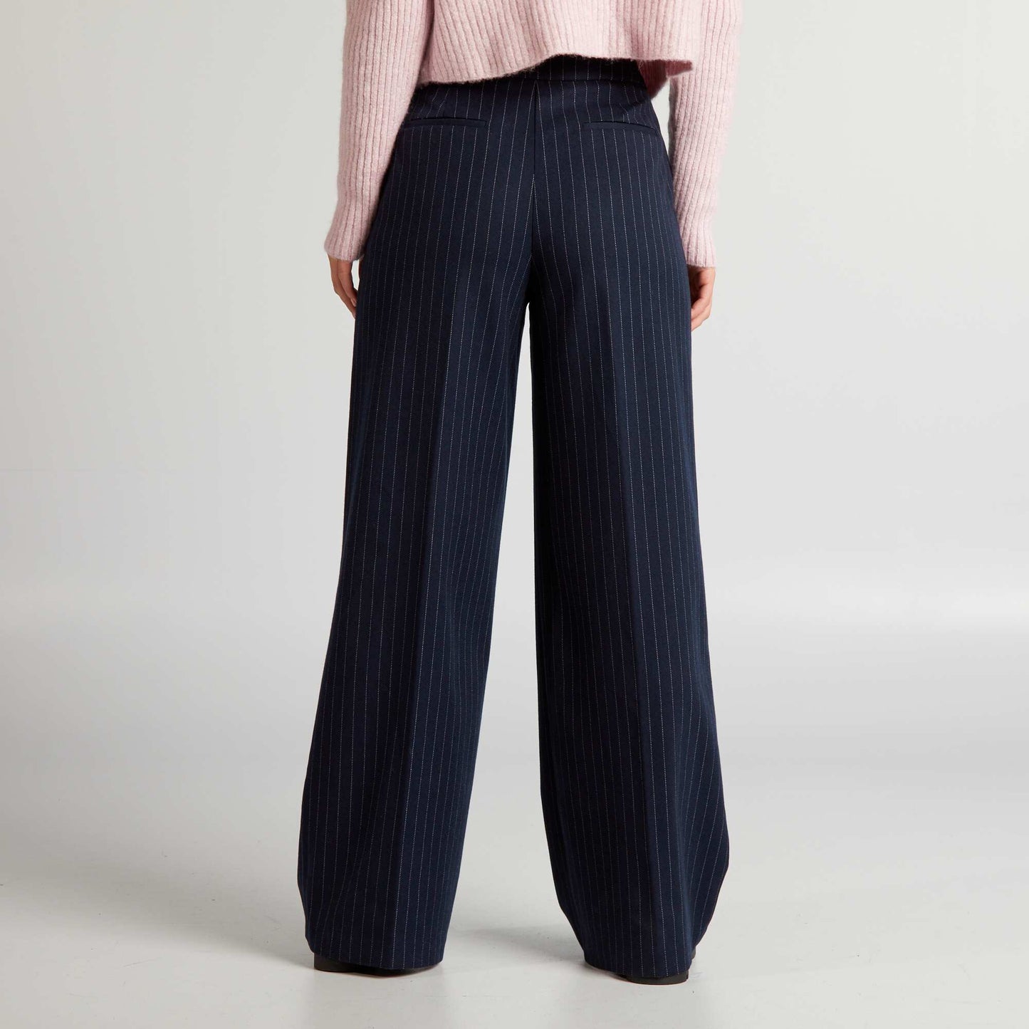 Pantalon flare/bootcut en flanelle Bleu