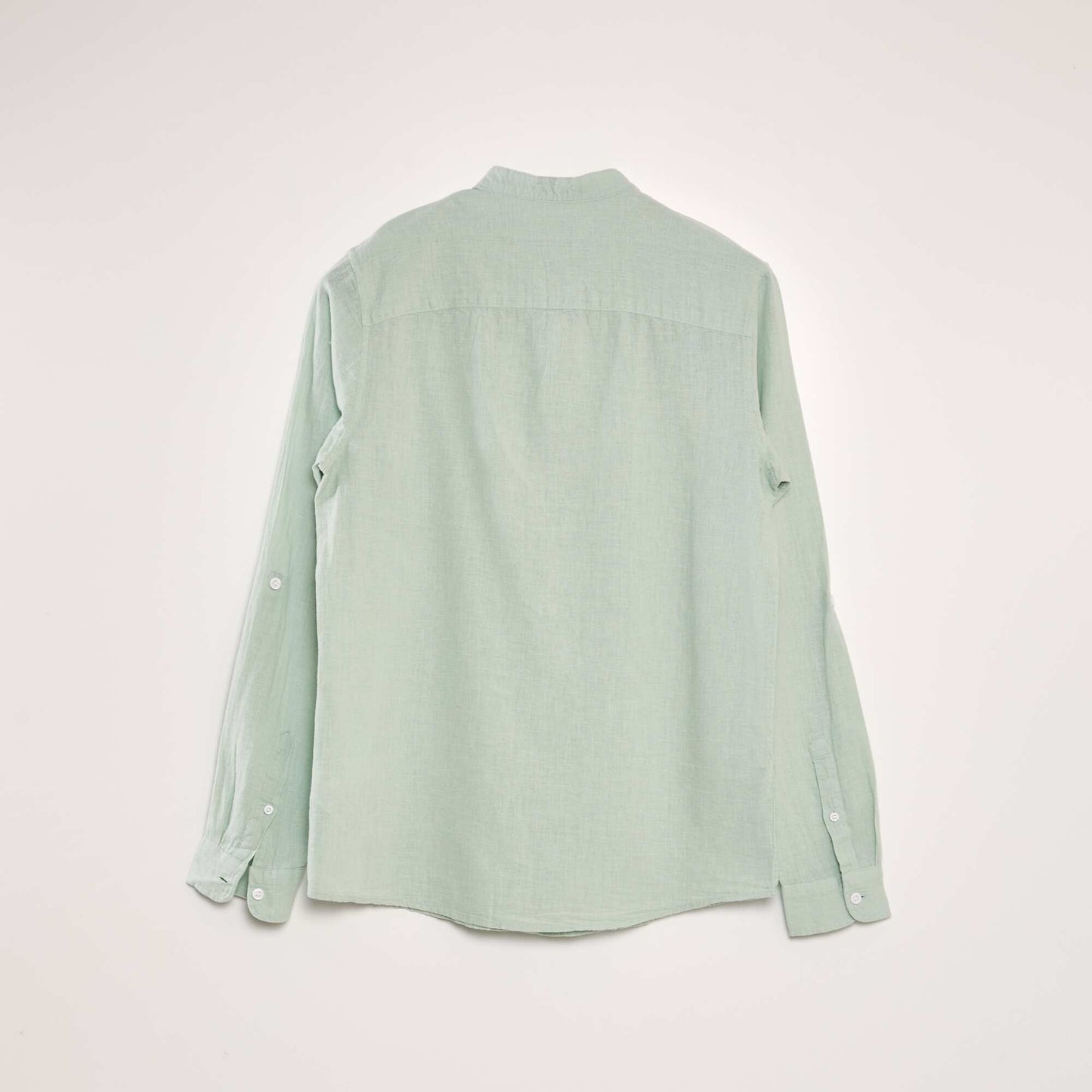 Chemise manches longues avec lin Vert