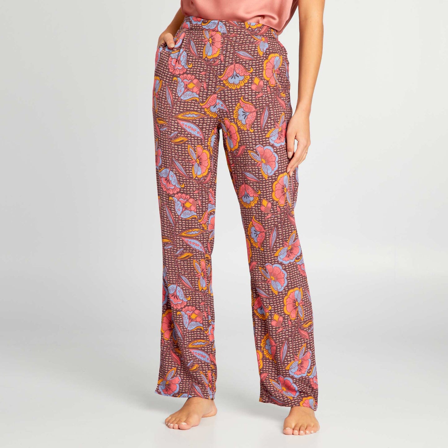 Pantalon de pyjama large imprimé Wax