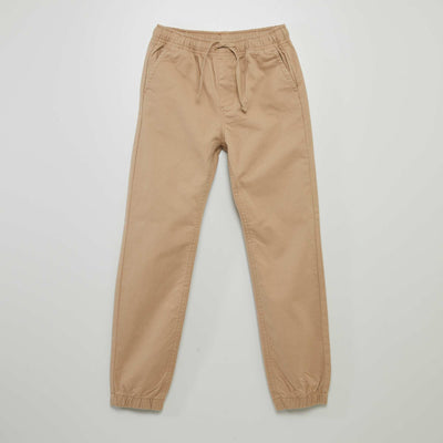 Pantalon jogger avec taille lastiqu e Beige