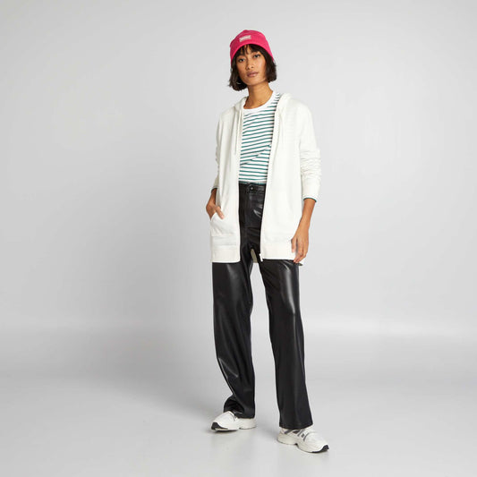 Sweat zipp capuche Blanc
