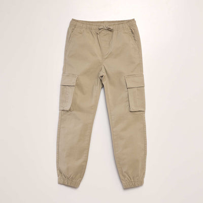 Pantalon stretch multipoches Beige