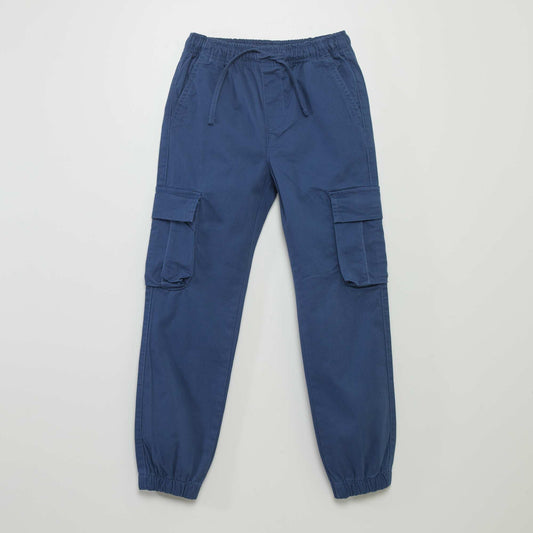 Pantalon stretch multipoches Bleu