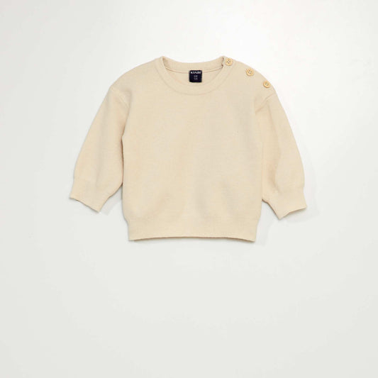 Pull en maille compacte Beige