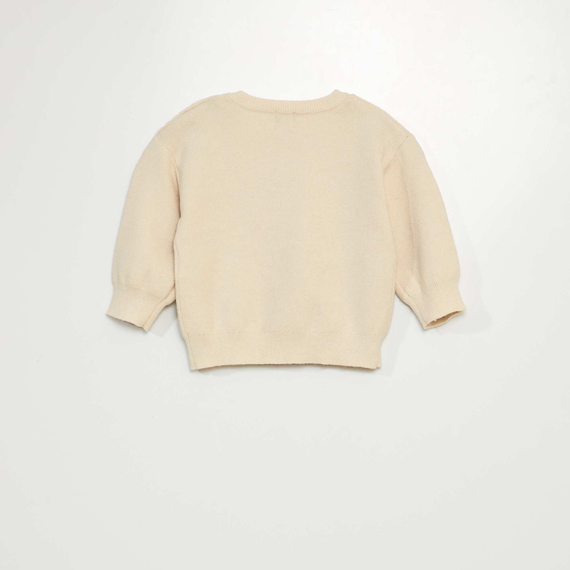 Pull en maille compacte Beige