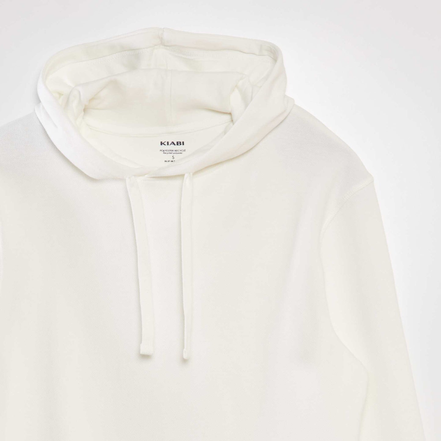 Sweat capuche en maille piqu e blanc