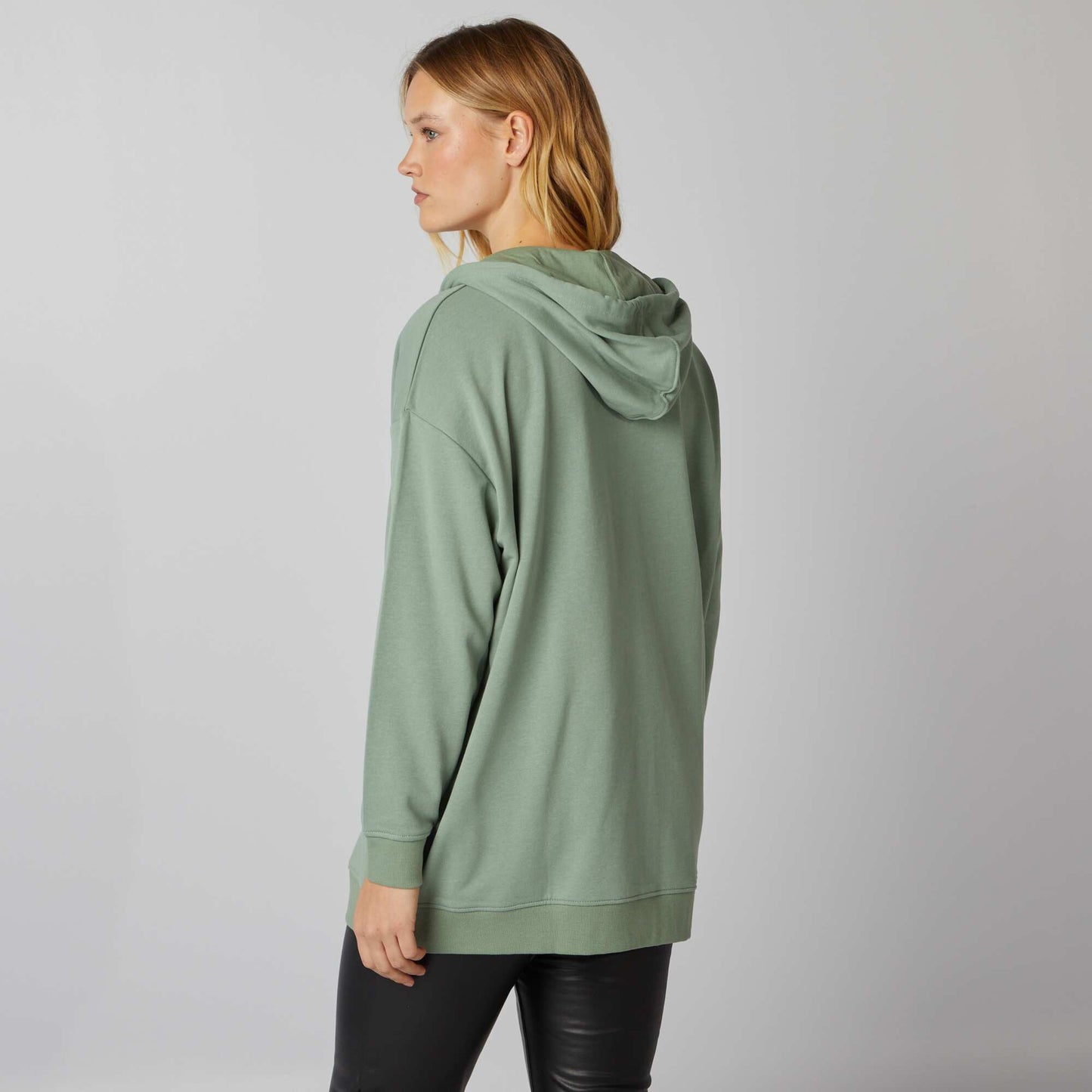 Sweat   capuche zipp  Vert