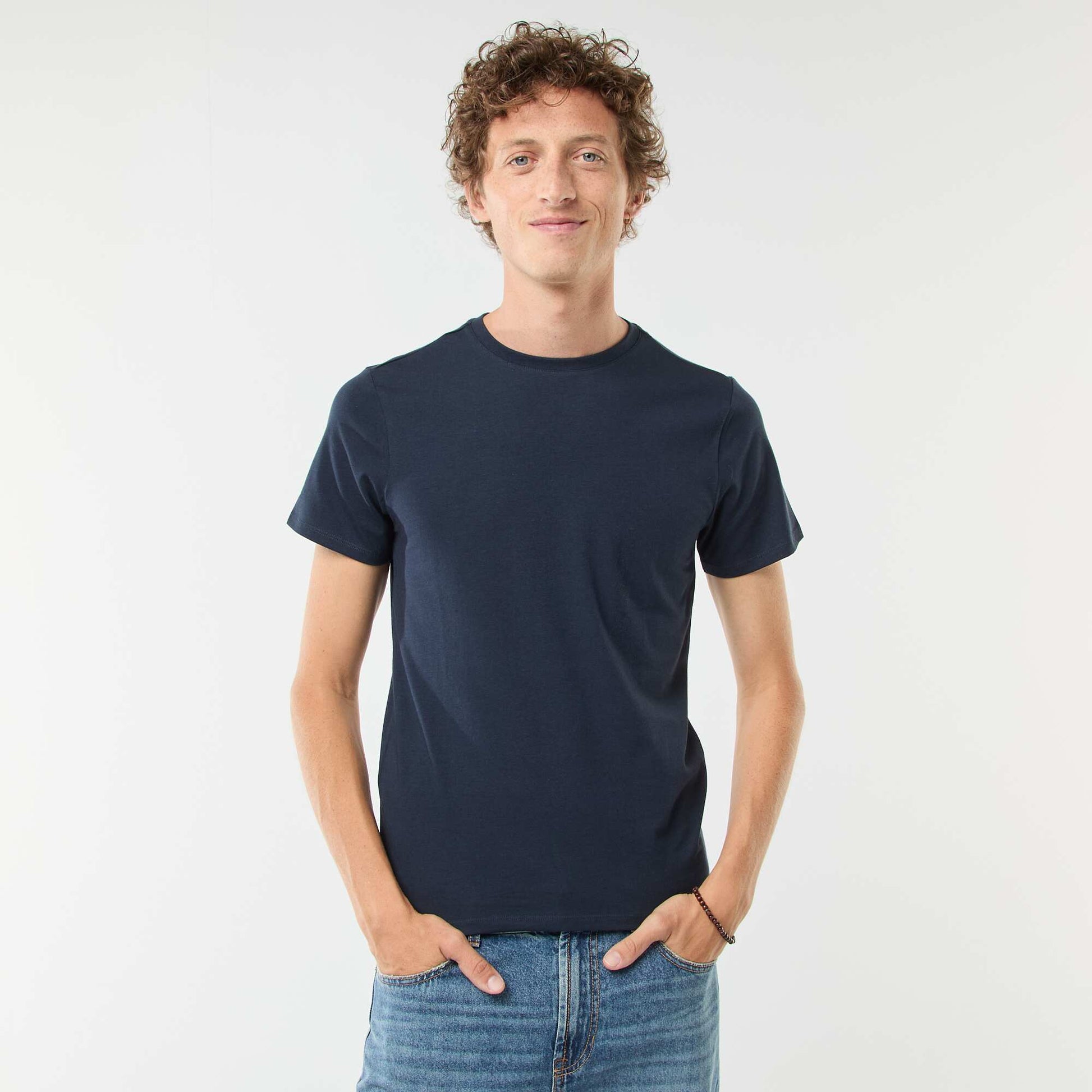 Tee-shirt uni - Slim fit BLEU