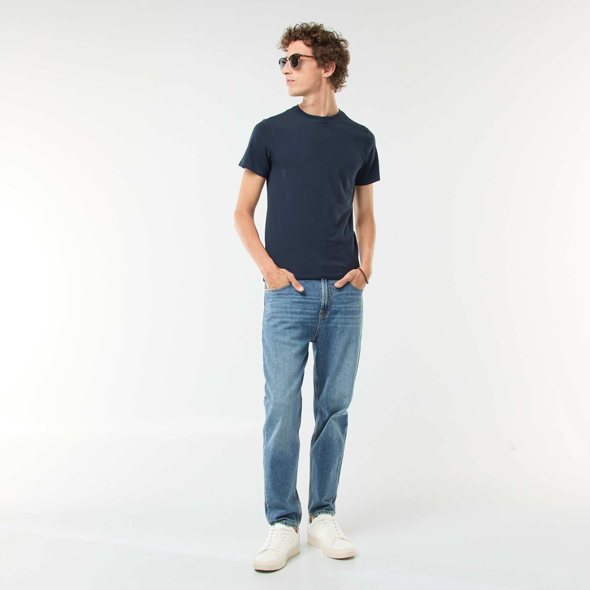 Tee-shirt uni - Slim fit BLEU