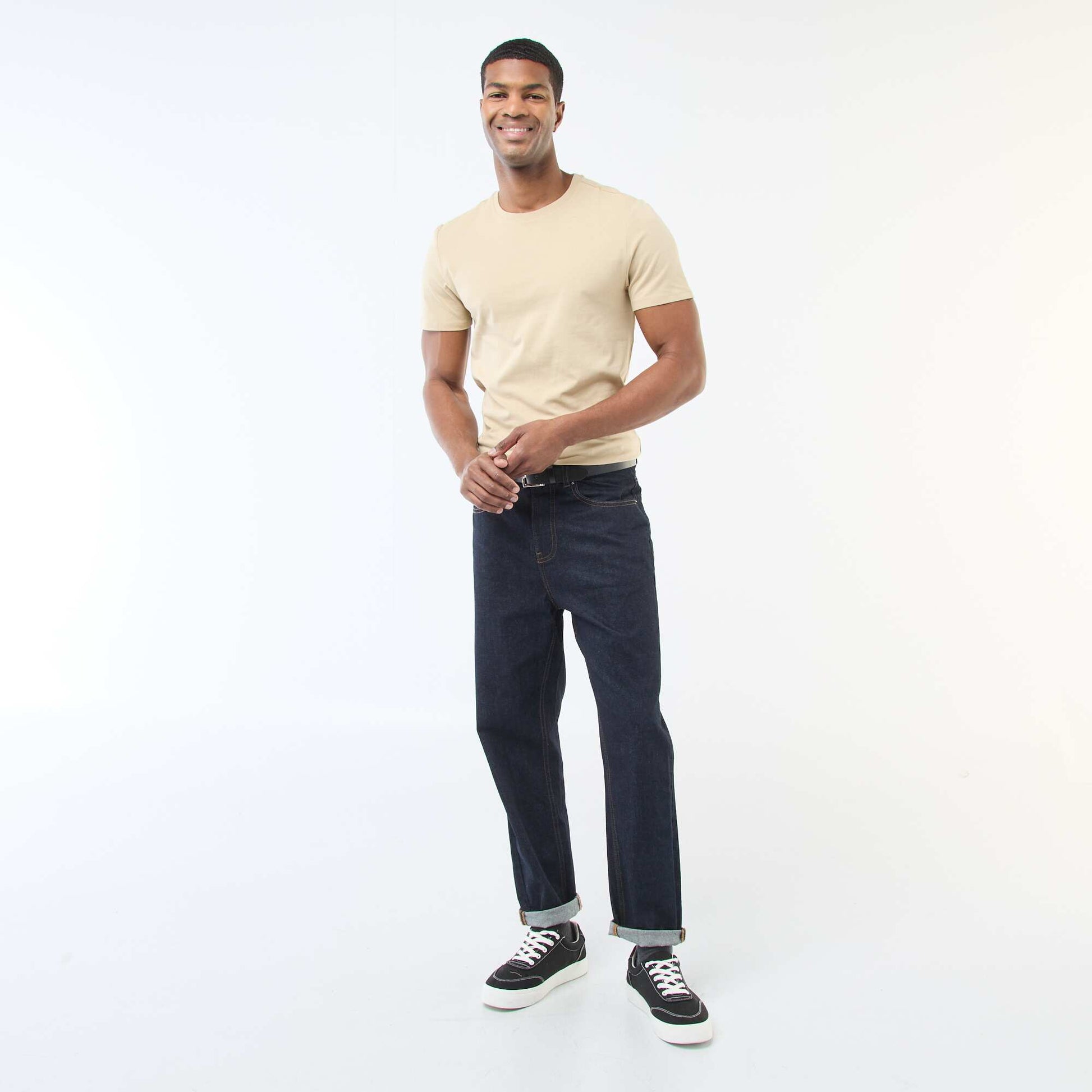 Tee-shirt uni - Slim fit BEIGE