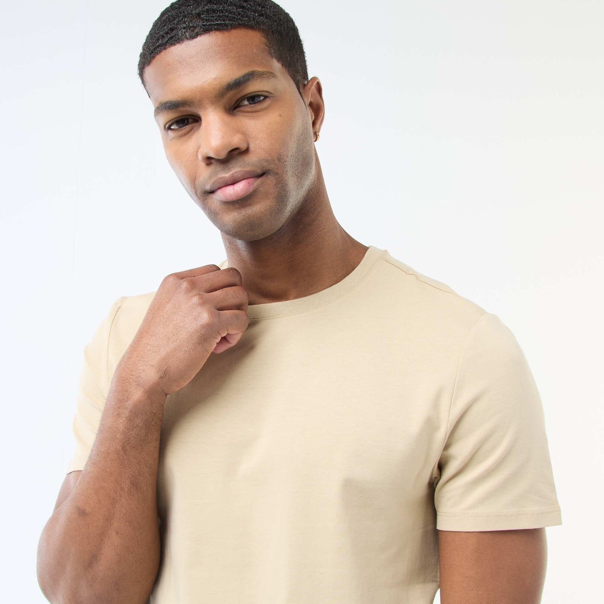 Tee-shirt uni - Slim fit BEIGE