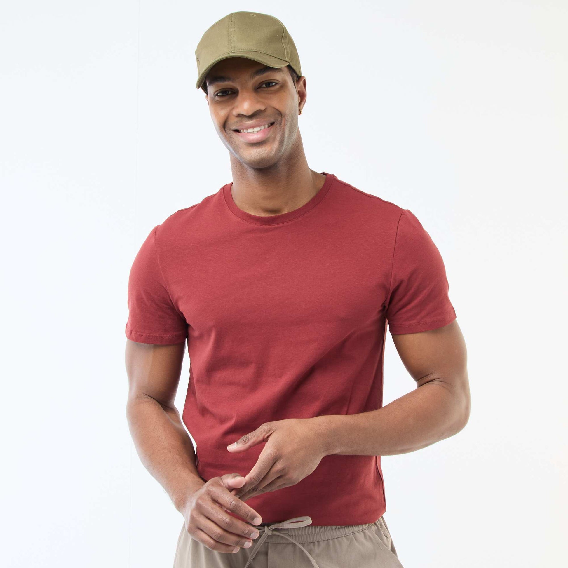 Tee-shirt uni - Slim fit ROUGE
