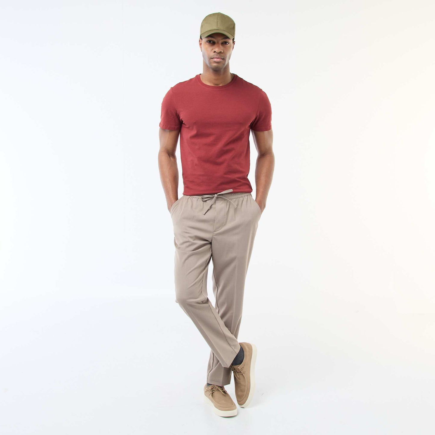 Tee-shirt uni - Slim fit ROUGE