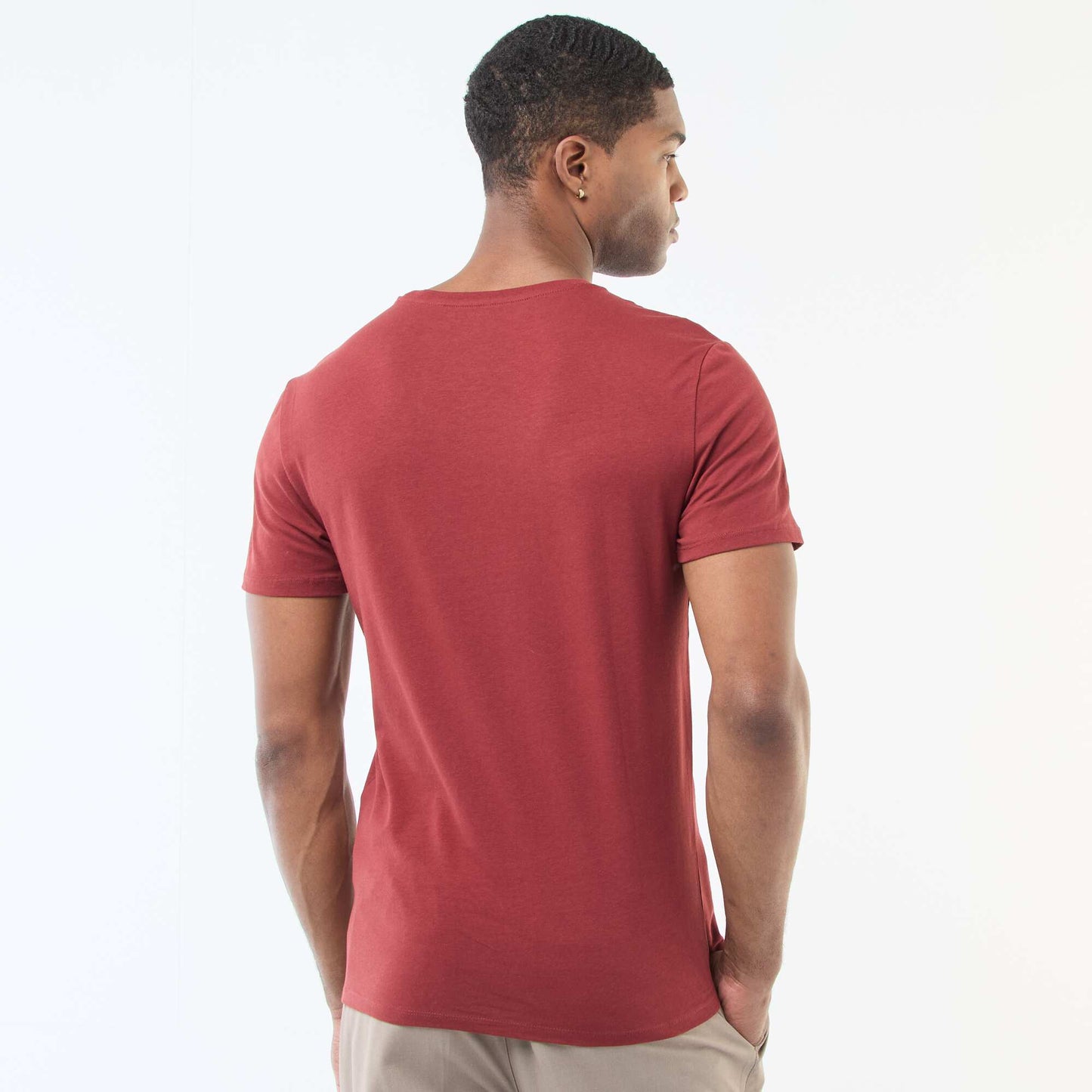 Tee-shirt uni - Slim fit ROUGE