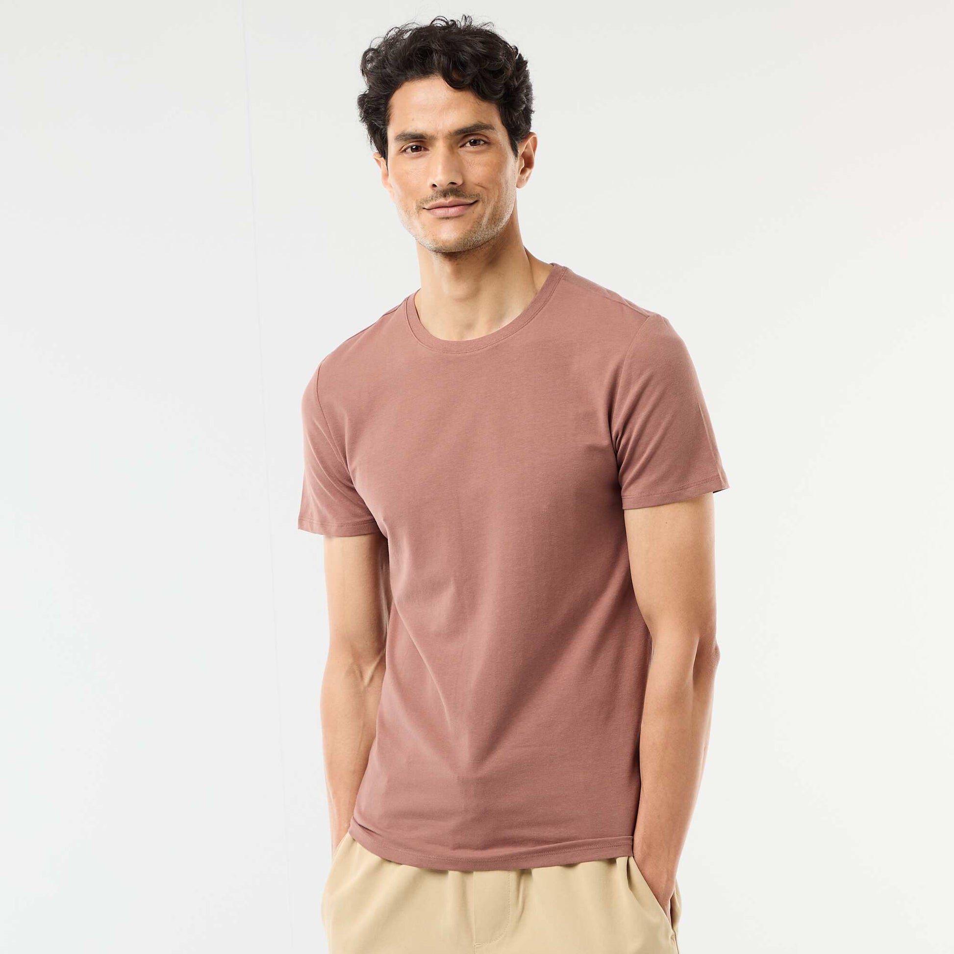 Tee-shirt uni - Slim fit MARRON
