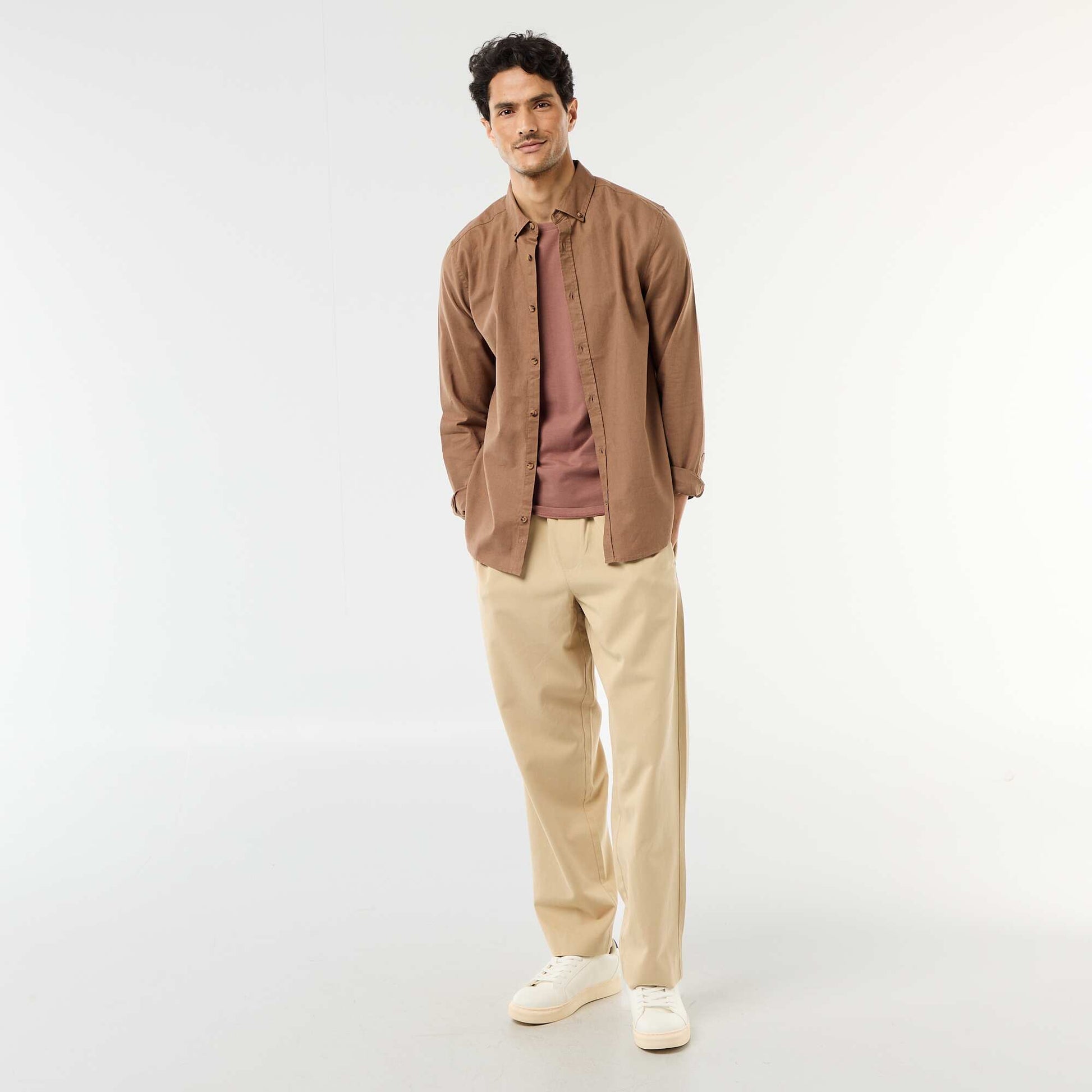 Tee-shirt uni - Slim fit MARRON