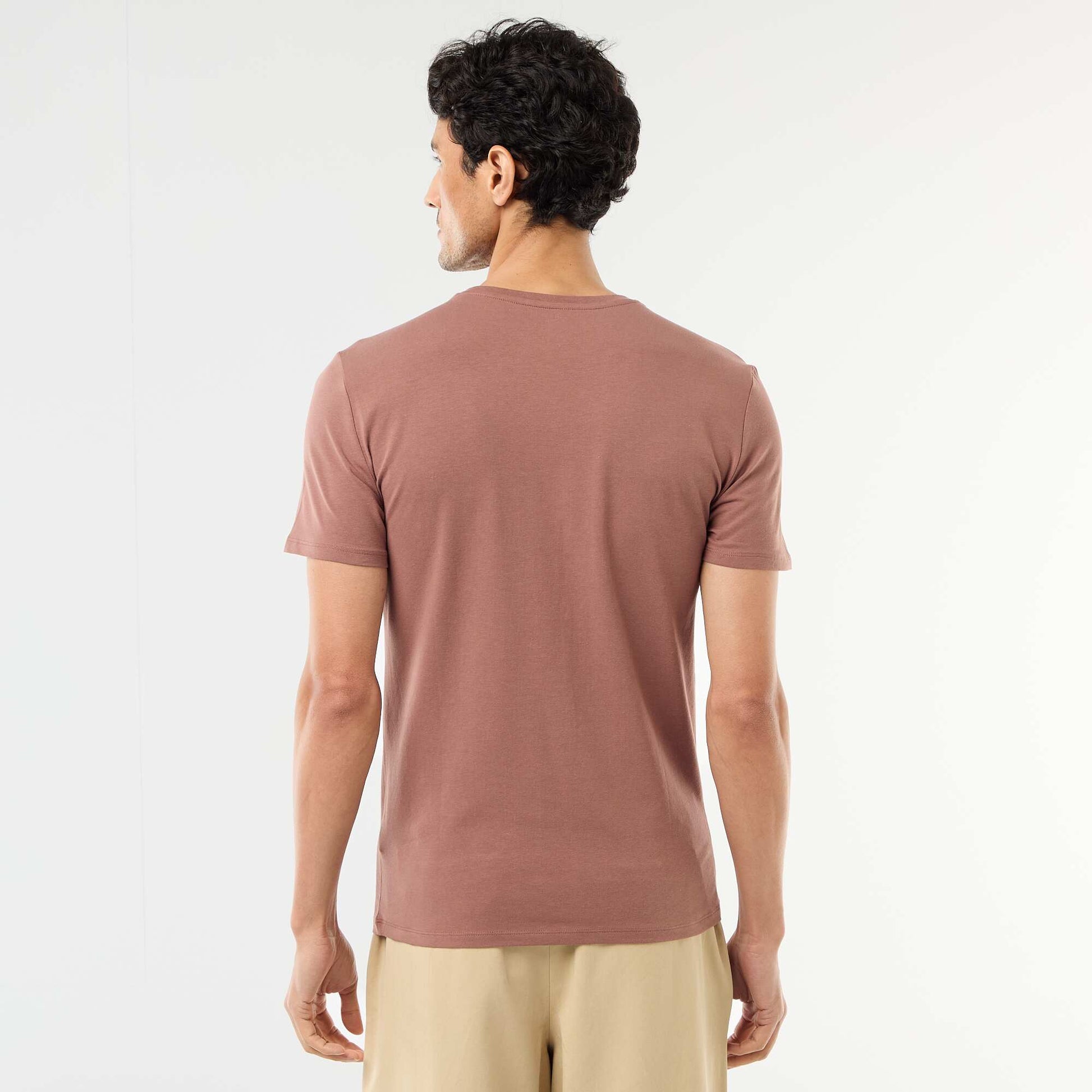 Tee-shirt uni - Slim fit MARRON