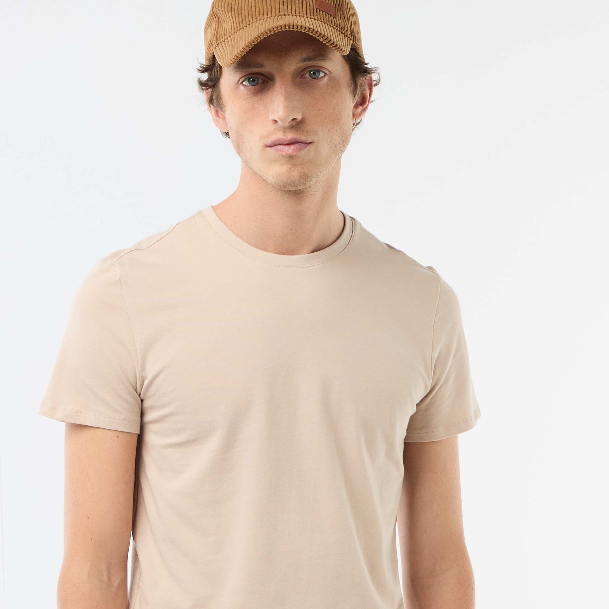 Tee-shirt uni - Slim fit BEIGE