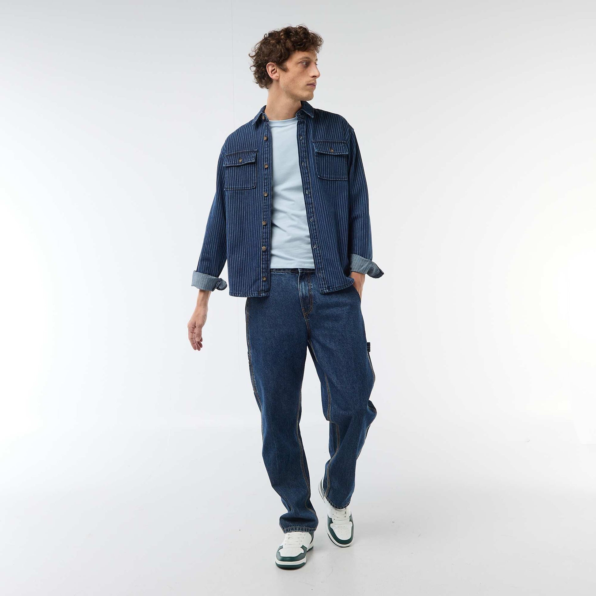 Tee-shirt uni - Slim fit BLEU