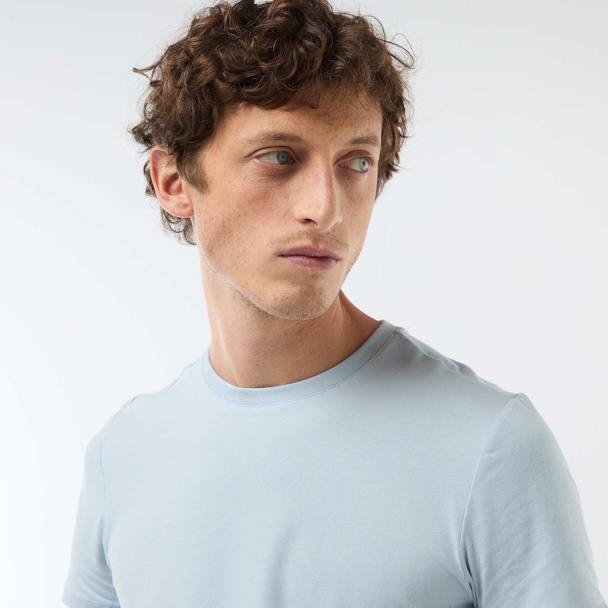 Tee-shirt uni - Slim fit BLEU