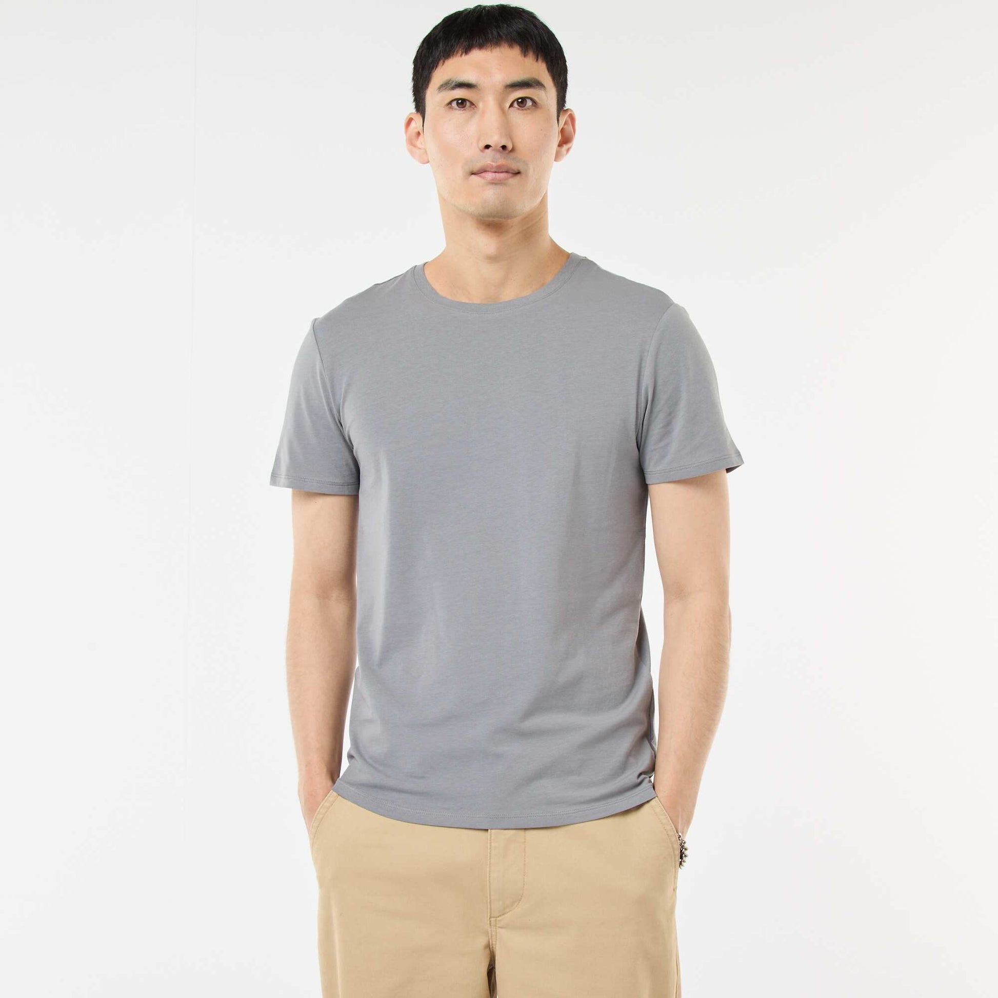 Tee-shirt uni - Slim fit GRIS