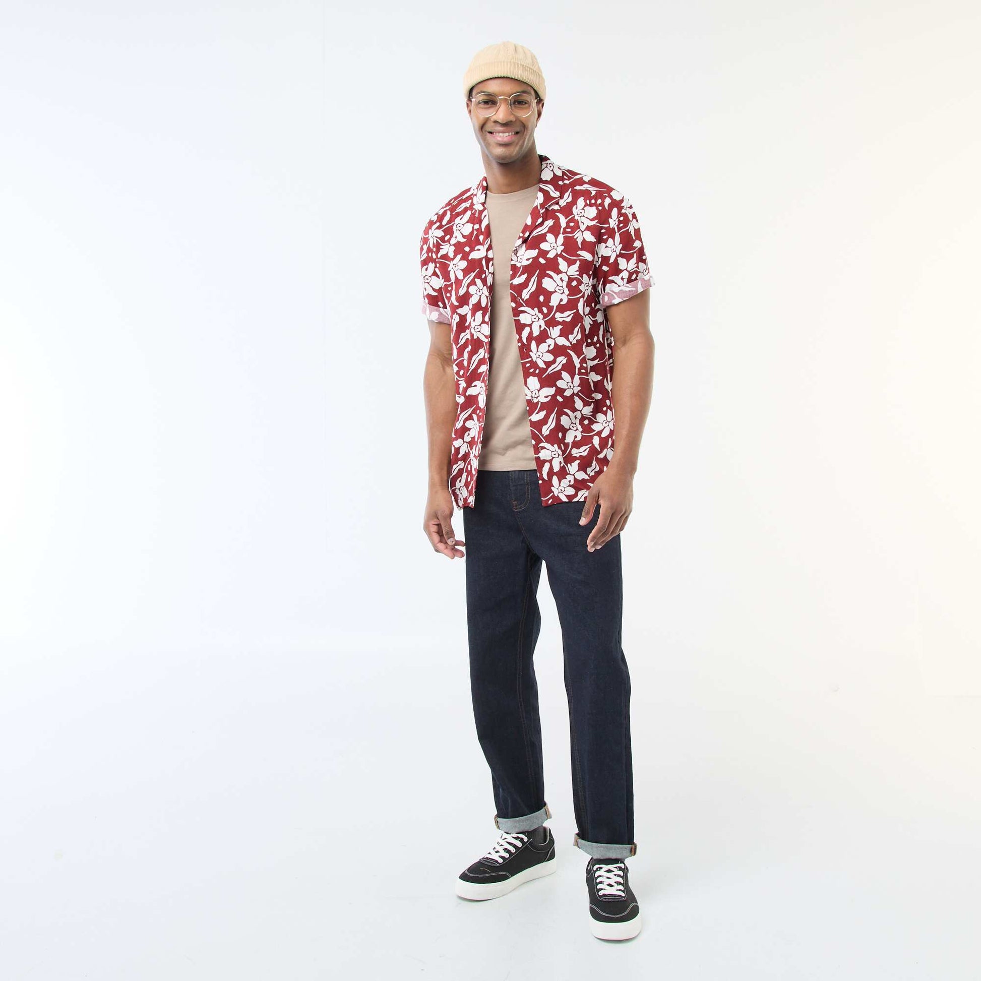 Tee-shirt uni - Slim fit BEIGE