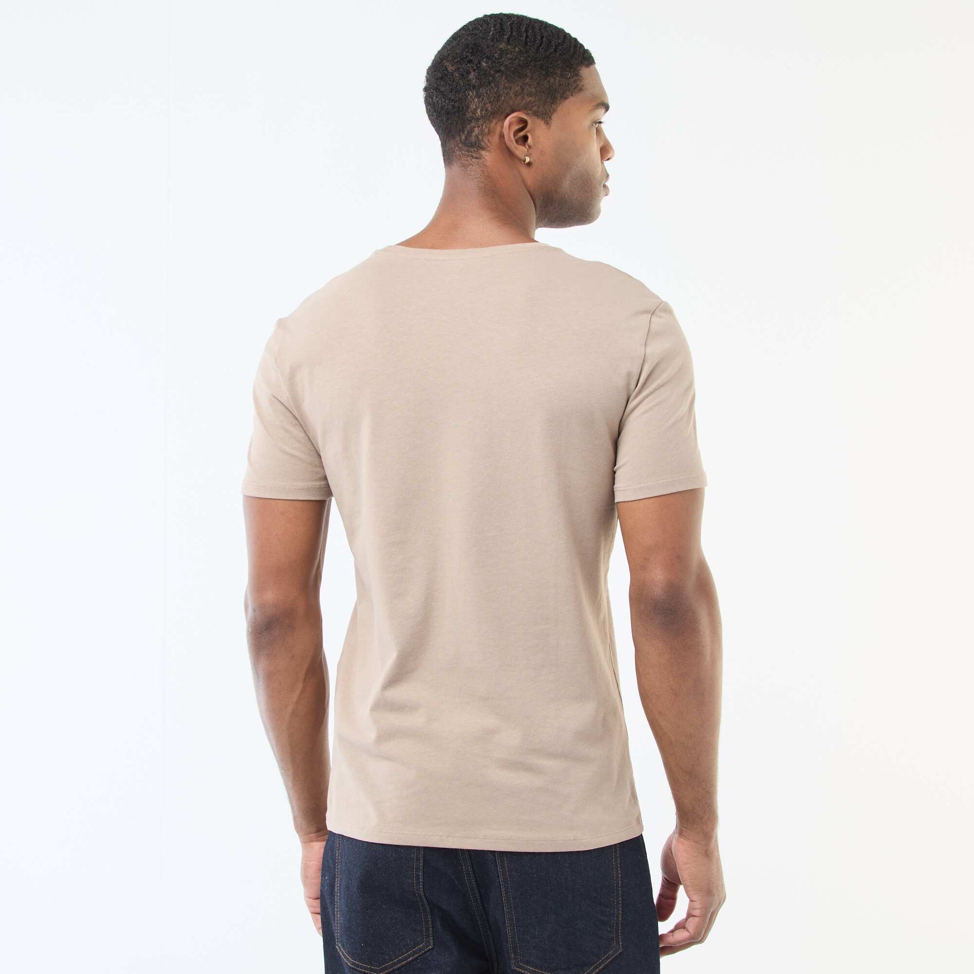 Tee-shirt uni - Slim fit BEIGE
