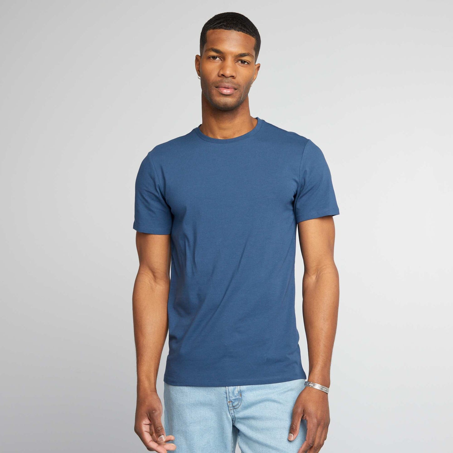 Tee-shirt uni - Muscle fit Bleu marine