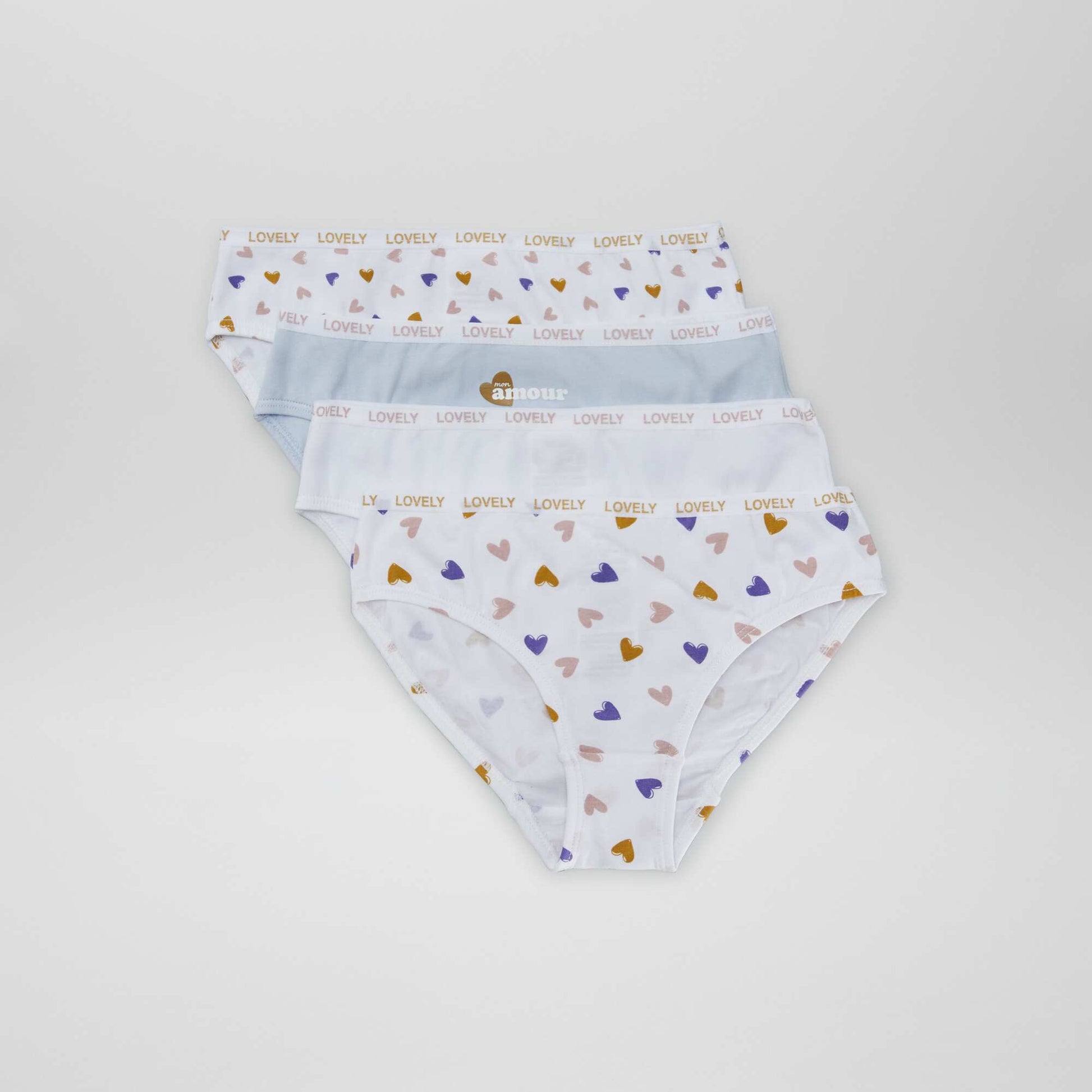 Lot de 4 culottes imprim es Blanc/bleu