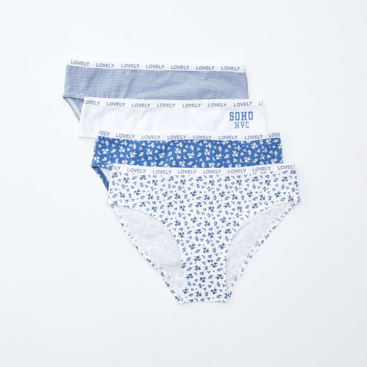 Lot de 4 culottes imprimées BLANC