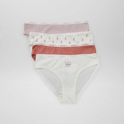 Lot de 4 culottes imprim es Blanc