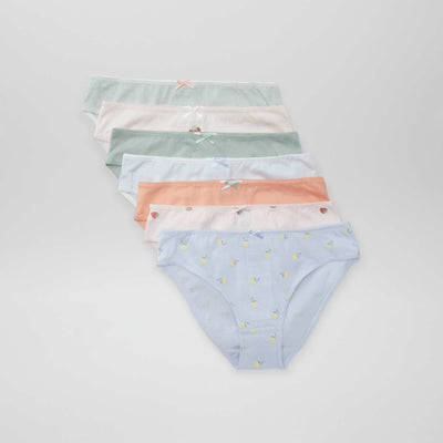 Lot de 7 culottes VERT/BLEU/ROSE