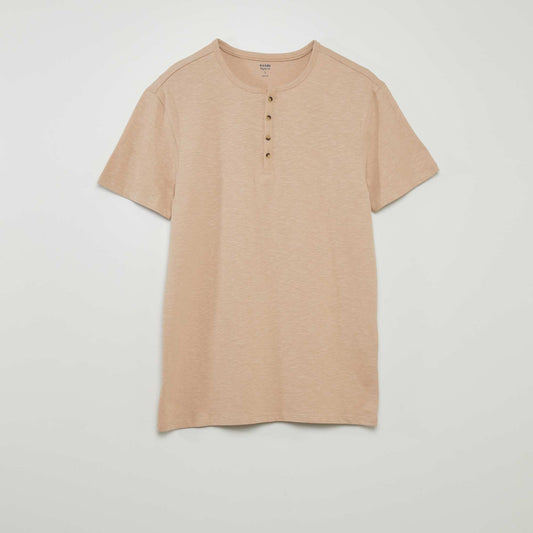 T-shirt en jersey   col mao Beige