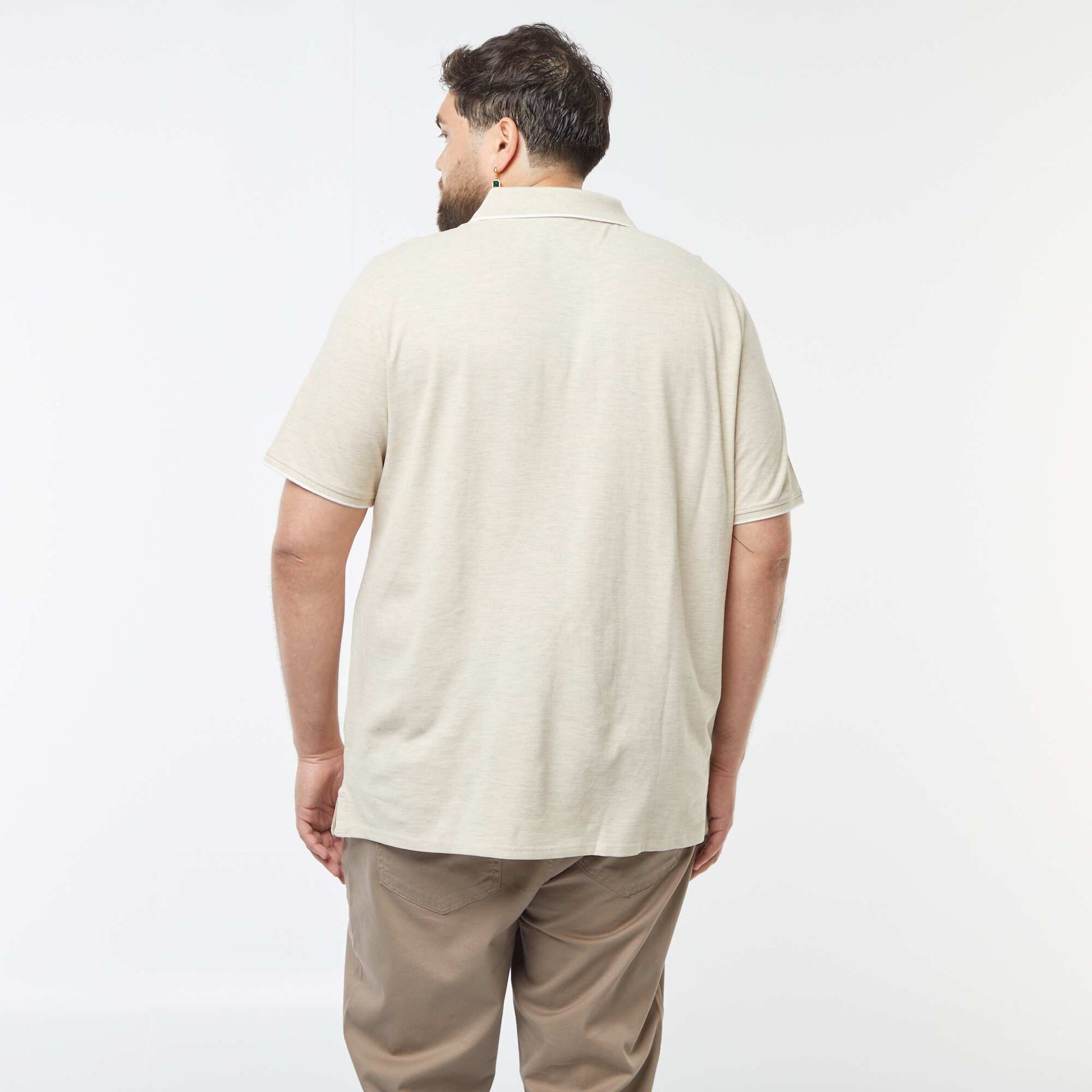 Polo en coton à contrastes BEIGE