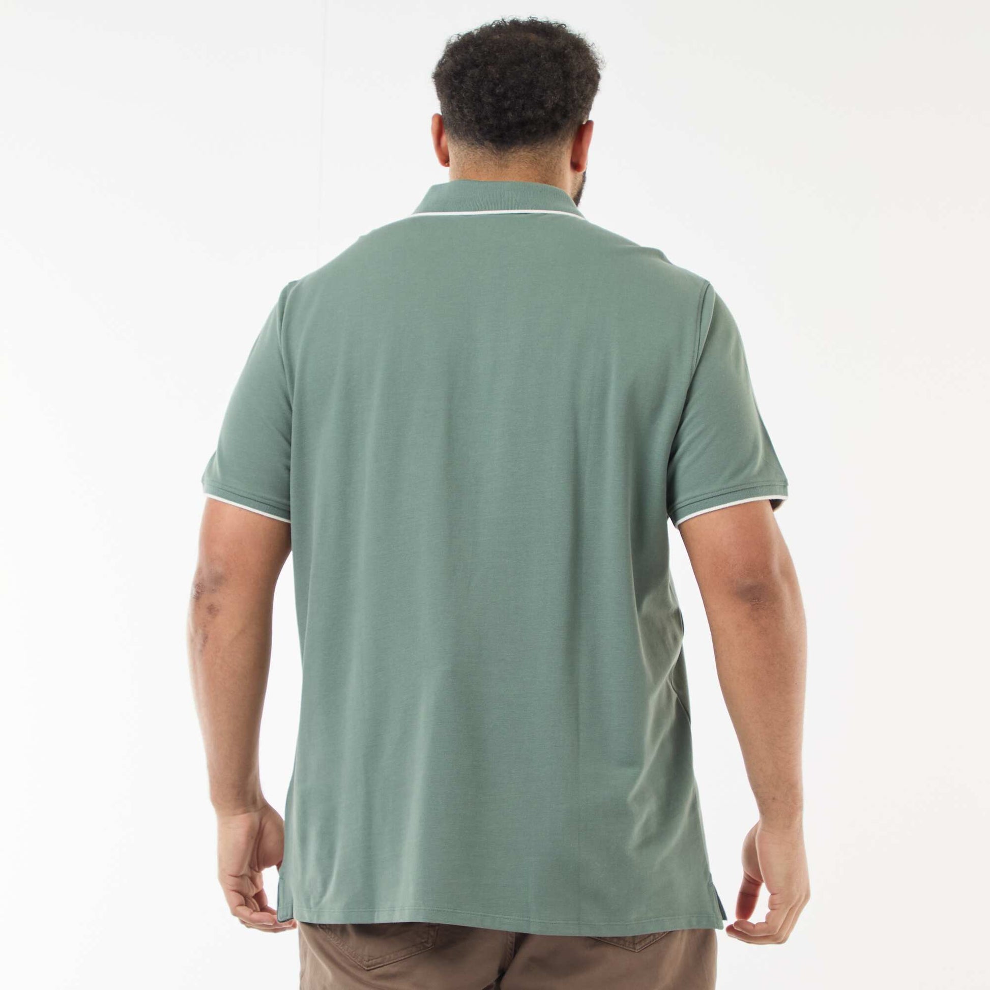 Polo en coton à contrastes VERT