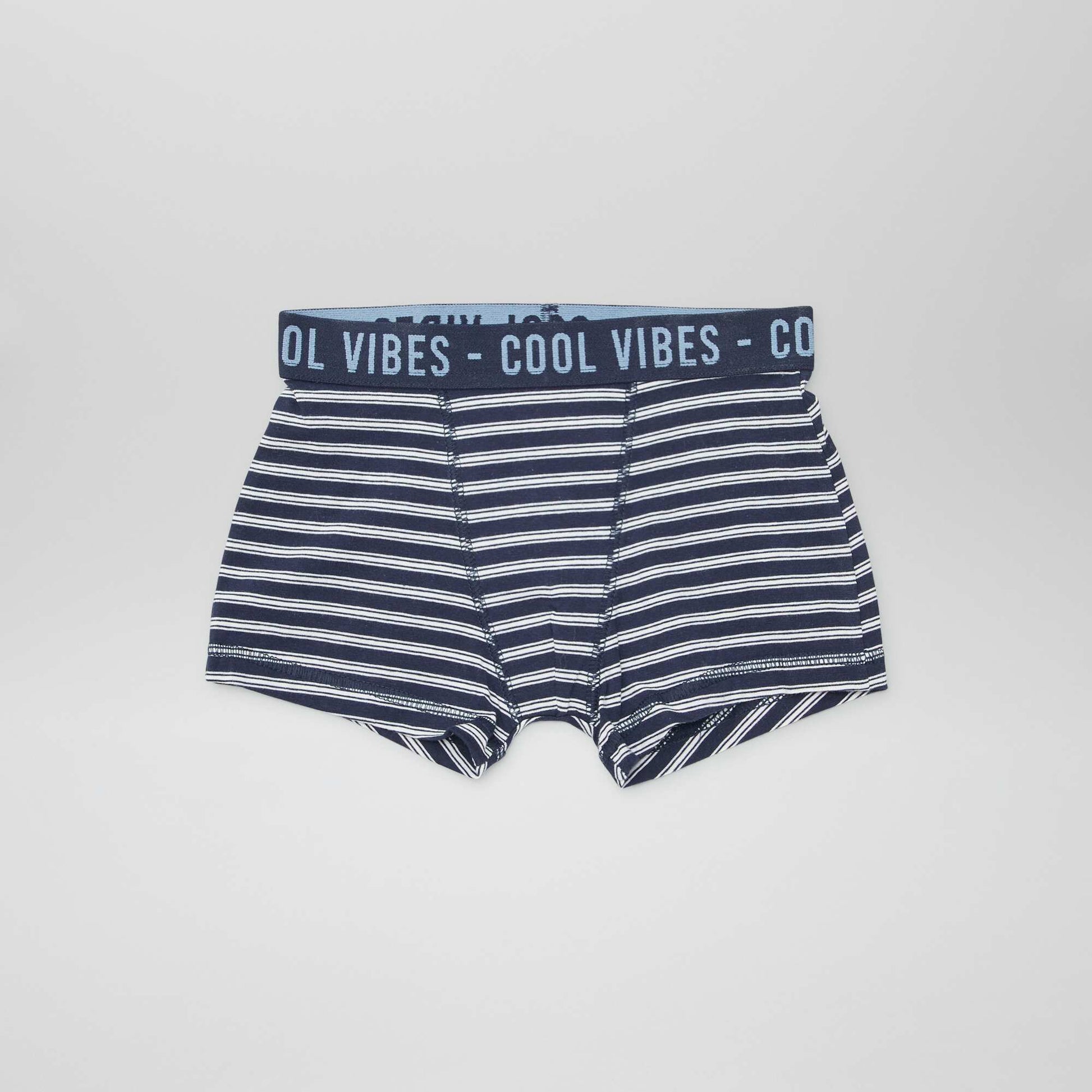 Lot de 3 boxers stretch BLANC/MARINE