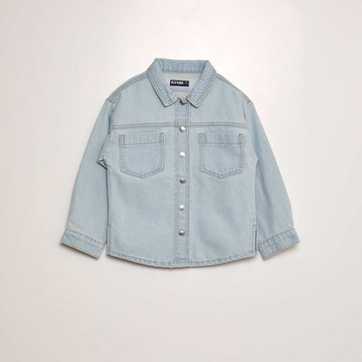 Veste en jean pressionn e Bleu