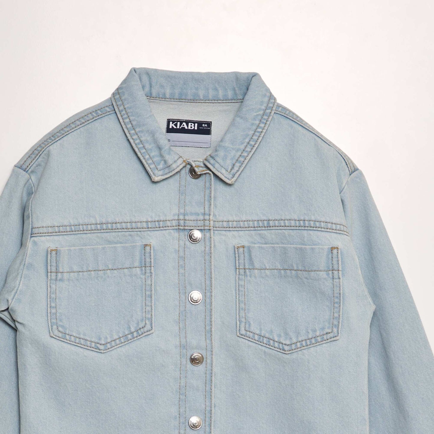 Veste en jean pressionn e Bleu