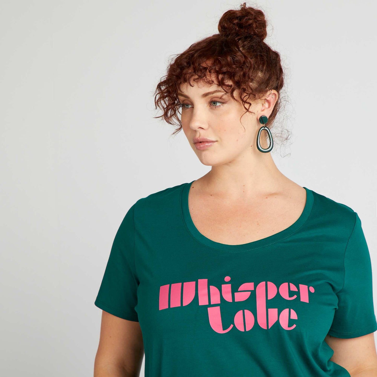 Tee-shirt en coton avec imprim  Vert