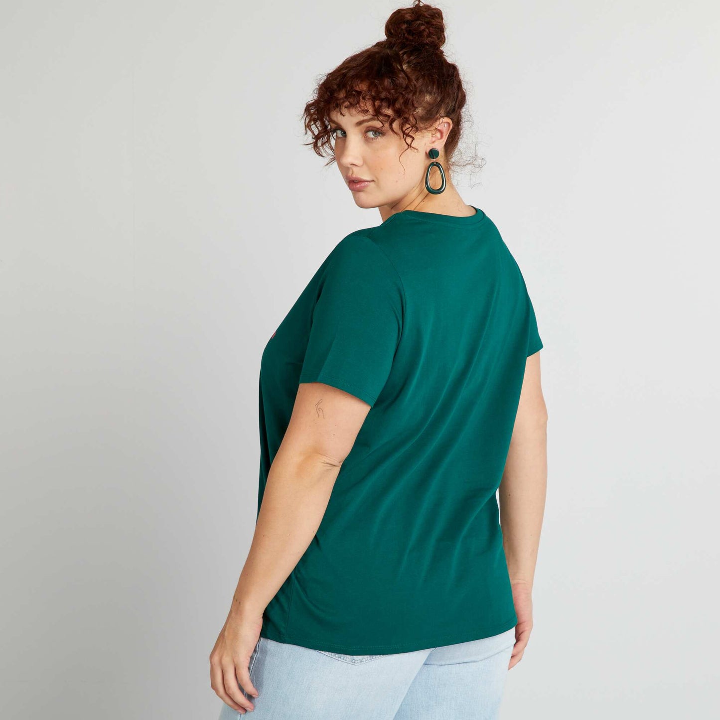 Tee-shirt en coton avec imprim  Vert